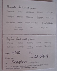 Bra Size Certificate